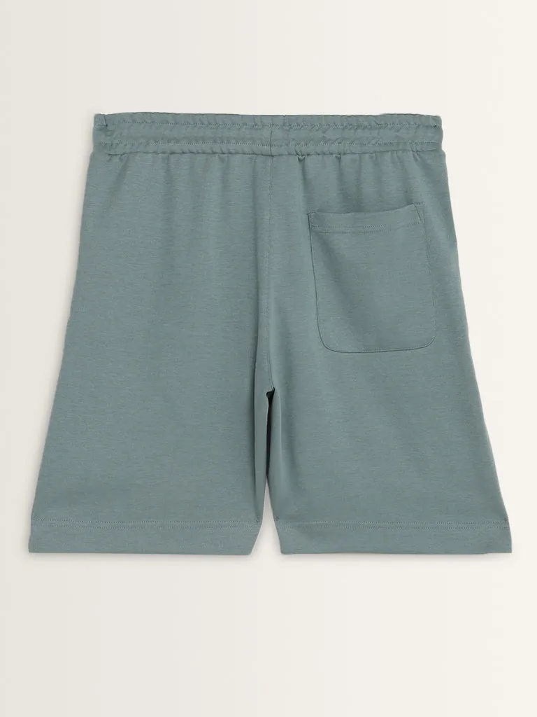 Studiofit Mint Relaxed-Fit Mid-Rise Shorts