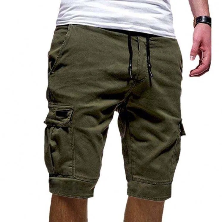 Summer Casual Outdoors Patchwork Pockets Overalls Sport Tooling Shorts Pants | DK-05