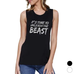 Unleash Beast Womens Funny Saying Muscle Shirt For Gym Workout Gift