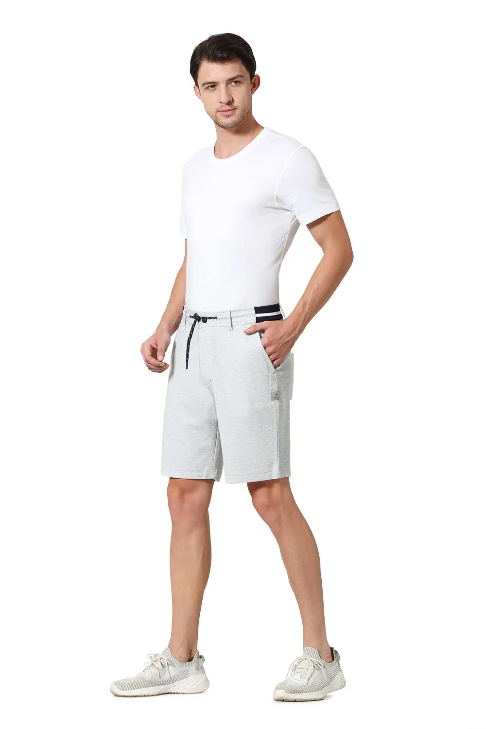 Van Heusen Men Athleisure Functional Pocket Chino Shorts - Soft Touch, Breathable_50009_Grey Melange_S