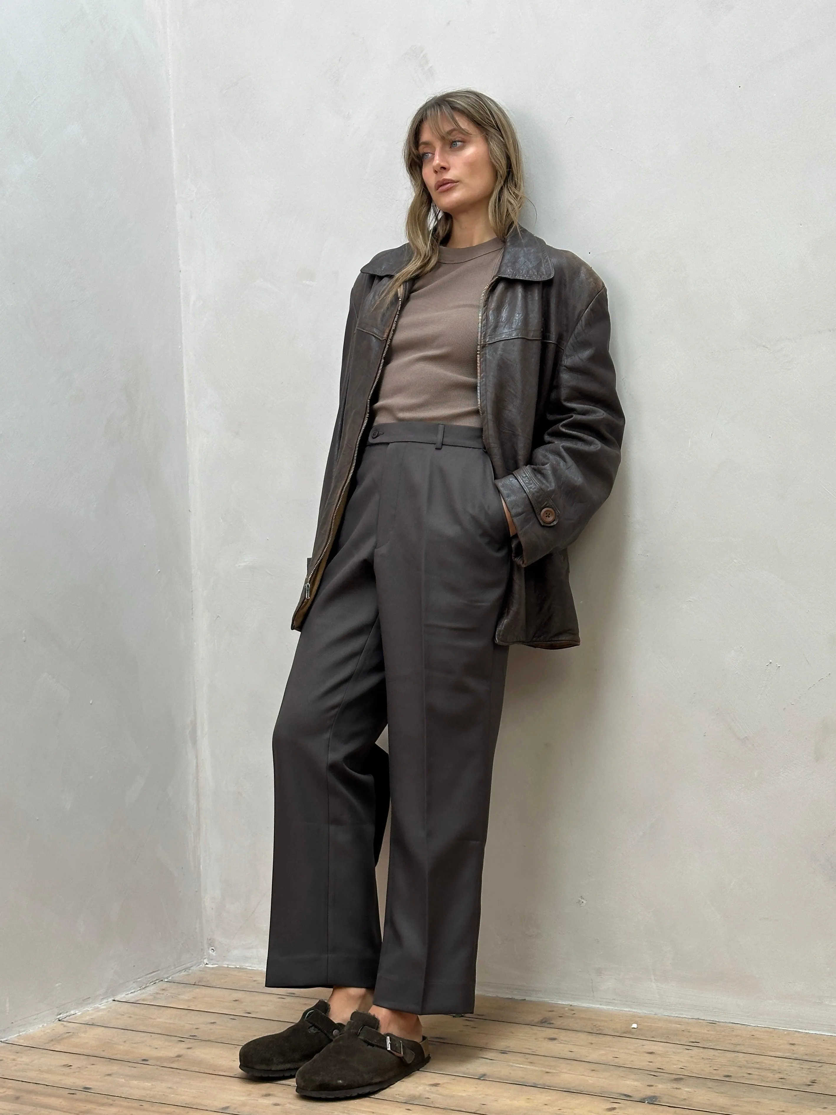 Vintage Elasticated Straight Leg Trousers - W32/36