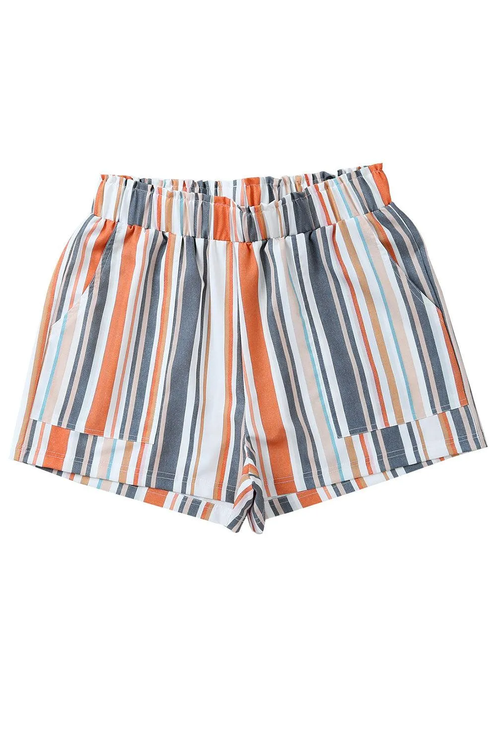 Vintage Navy Stripe Casual Shorts