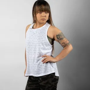 Women's Burn Out Tank - White