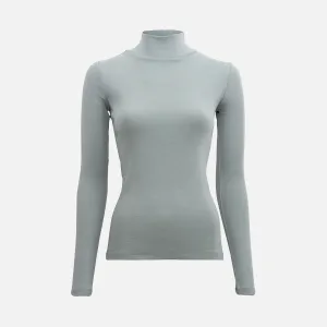 Womens Merino Wool Vakrast Roll Neck Top - Arctic Mist