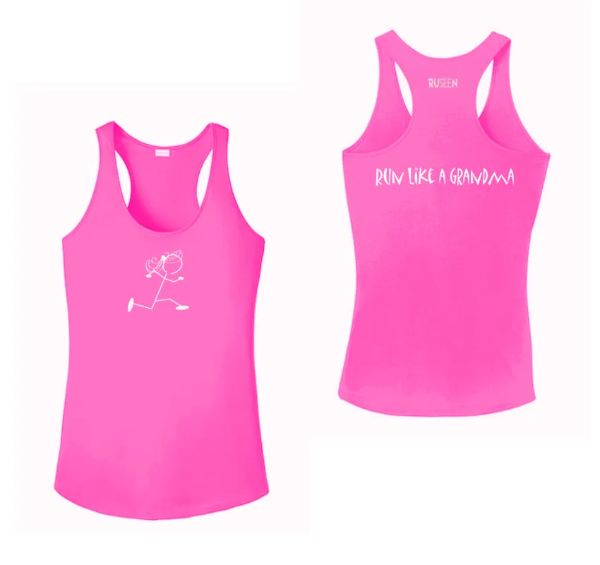 Women's Reflective Tank Top - Run Like a Grandma