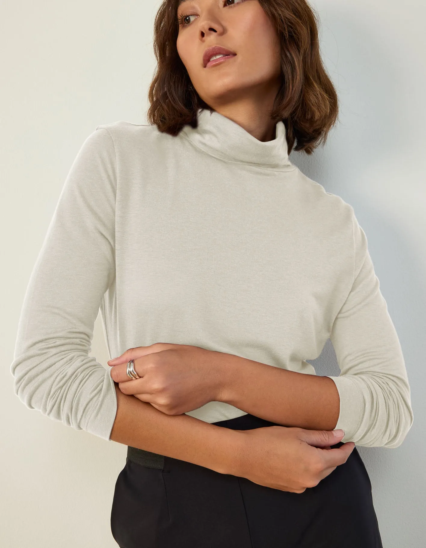 Wool Mock Neck Top